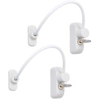 2pcs Lockable Window Door Restrictor 18cm Steel Cable with Key Screws Security