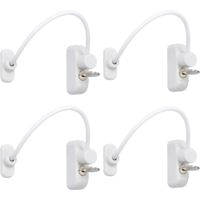 4pcs Lockable Window Door Safety Cable Restrictor with Key 18cm Steel Cables Screws