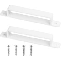 2 X White Door Handles Cast Iron Sliding Barn Garage Wardrobe Cabinet