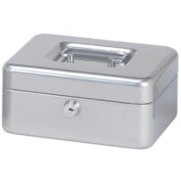 Removable Compartment Steel Box Cylinder Lock Sturdy Handle Mobile Money Documents Storage