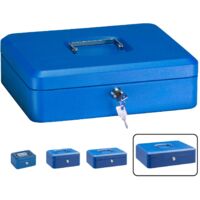 Steel Cash Box with Key Lock Portable Safe for Money Coins Notes Cards Keys