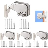4 Pieces Mini Latch Double Roller Cupboard Door Catch Cabinet Touch Latches with Counterpart