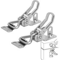 Stainless Steel Toggle Latch 2pcs Metal Lever Closure Rustproof Adjustable Clamp for Cabinets