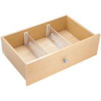 Adjustable Drawer Organizer Tall Plastic Dividers Set of 2 Extendable Kitchen Storage