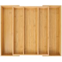 Extendable Bamboo Cutlery Tray Drawer Organizer Versatile Storage