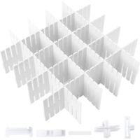 16pcs Adjustable Drawer Organizer Grid Dividers PP Material for Office Bedroom Kitchen