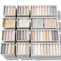 12 Pack Foldable Drawer Organizers Non-woven Storage Boxes for Underwear Bras Socks Ties