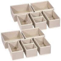 12 Pack Drawer Organizer Clothes Folding Dividers Fabric Large Capacity 3 Sizes Versatile