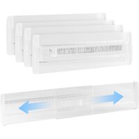 Set Of 4 Clear Plastic Drawer Dividers Adjustable 28.8-50cm For Clothes Dressing Table Wardrobe