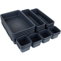 24 Plastic Drawer Organizers 3 Sizes Customizable Storage for Kitchen Bathroom Office