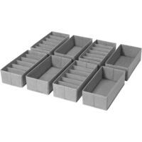 Set Of 8 Clothes Storage Boxes Drawer Organizer Fabric Foldable For Socks Bras Panties