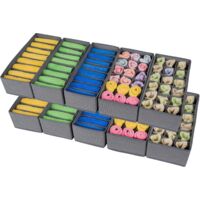 Pack Of 10 Foldable Clothes Storage Box Divider Drawer Basket For Socks Ties Belts