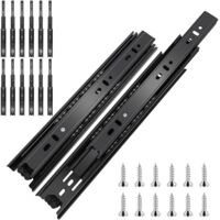 6 Pairs Ball Bearing Drawer Slides 100 Lbs Capacity Full Extension Side Mount