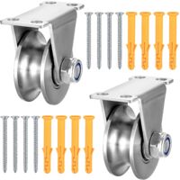 2 Pcs U Groove Lifting Pulley Stainless Steel 200kg Load Capacity
