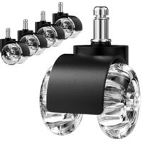 5pcs Rubber Office Chair Casters 360° Rotation Silent Scratch-free Replacement
