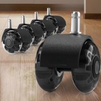 Office Chair Wheels Set of 5 50mm 360° Quiet Glide Hard Floors Carpets 700lb Support