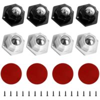 8X20mm 360° Self Adhesive Furniture Casters Heavy Duty Mini Wheels