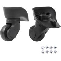 1 Pair Luggage Replacement Wheels 360 Rotation Hard Shell Suitcase Stainless Steel Plastic Easy