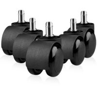 5pcs Office Chair Casters 360 Rotation Silent Dual Wheel Floor Protection Easy Install