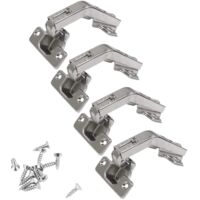 135 Degree Folding Corner Cabinet Hinges 4-Piece Set Steel Zinc Alloy Nickel Plated for Furniture