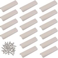 16 Aluminum Alloy Concealed Drawer Pulls Curved Invisible Handles Cabinet Hardware Modern Style