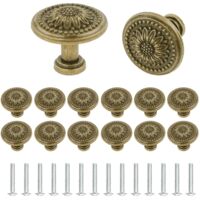 14 Pack Antique Bronze Vintage Floral Cabinet Knobs for Dresser Drawer Cupboard