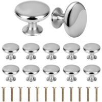 Pack Of 12 Round Door Knobs 30mm Zinc Alloy Drawer Handles For Cupboards Cabinets Kitchens