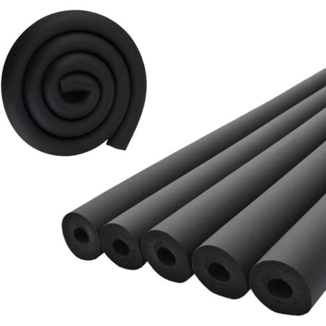 Lot de 5 Manchons d'Isolation en Mousse NBR - Longueur 1,8m - Ø25mm Épaisseur 9mm - Calorifugeage Ignifugé et Étanche pour Tuyaux et Climatisation