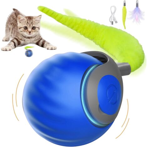 Automatic Interactive Cat Toy - USB Rechargeable Longer Battery Life Electric Rolling Ball with Wagging Tail Stimulates Your Cat's Hunting Instincts The Ultimate Anti-Boredom Solution Designed for Ind (1/5)
