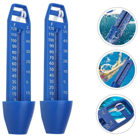 Thermomètre à eau incassable en 2 parties pour piscine, baignoire, bassin et étang - thermomètre flottant avec cordon pratique pour une utilisation intérieure et extérieure - Thermomètre de piscine