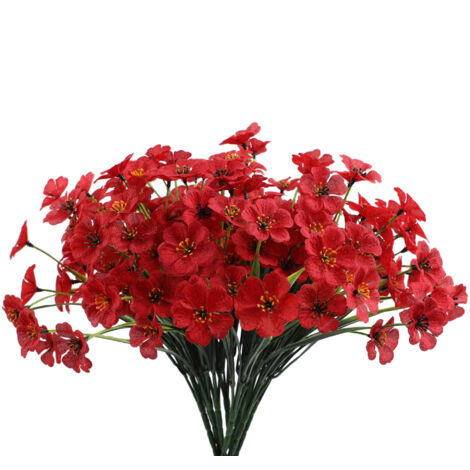10 Fleurs artificielles, plantes réalistes, fleurs artificielles aux couleurs résistantes pour fenêtres, patios, vérandas, jardins et décorations extérieures (1/5)
