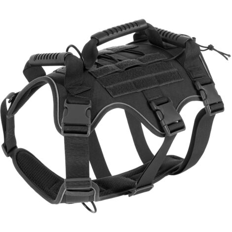 Sangle de poitrine pour chien, sangle de poitrine en forme de T, sangle de poitrine réglable, adaptée aux chiens, randonnée, entraînement, marche ,activités de plein air (noir, L) (1/4)