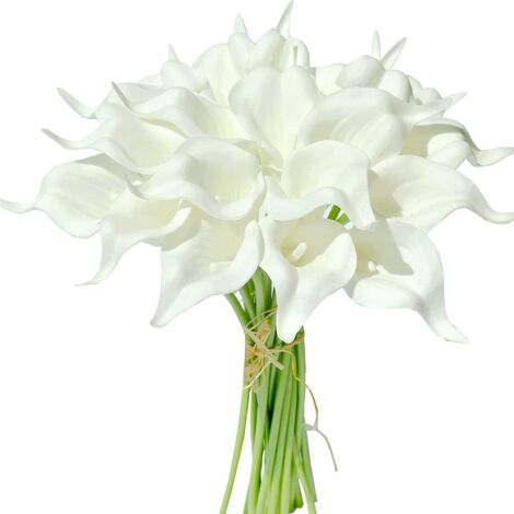 Fleurs artificielles, lys calla réalistes, 10 pièces, pour bouquets de mariage, décoration intérieure, plantes artificielles (1/5)