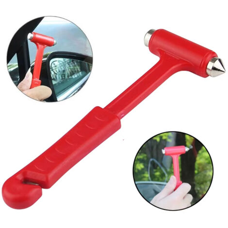 1 pièce Marteau de sécurité 2 en 1 pour véhicule d'urgence, coupe-ceinture, brise-vitre, outil portable de secours et d'évacuation pour véhicule, accessoire multifonctionnel pour voiture (1/5)