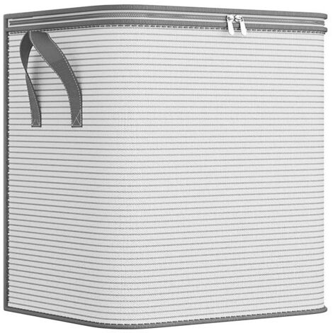 Panier de rangement pour vêtements taille M - 55 x 40 x 50 cm - Boîte de rangement pour couettes et vêtements - Avec fermeture éclair et poignées - Panier de rangement portable, anti-poussière - Idéal (1/4)