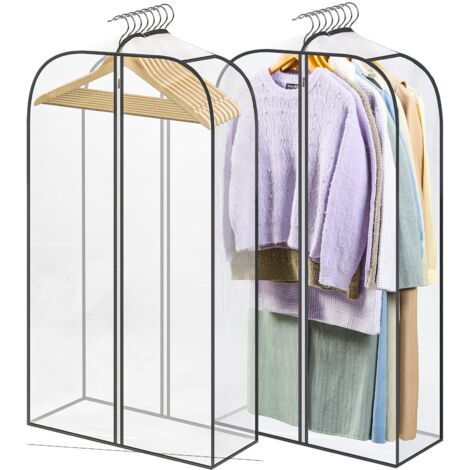 2 PièCes De Sac à VêTements Transparent, Utilisé Pour Suspendre Des VêTements, Fermeture à GlissièRe Double Face, 60153-25, 5 Cm, Housse Anti-PoussièRe Pour VêTements Sac à VêTements Suspendu (1/4)