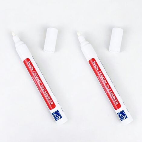 Lot de 2 stylos de jointoiement pour carrelage blanc, stylos de réparation de joints pour cuisine, salle de bain et murs, anti-moisissure et étanche (1/5)