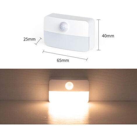 Blanc chaud, veilleuse LED sans fil, lampe à détecteur de mouvement à piles (1/5)