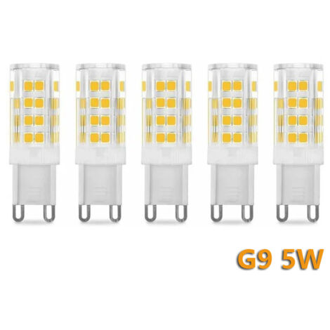 Lot de 5 G9 LED Lampe Ampoules,Lampe naturelle 4000K 5W G9 LED Ampoule Lumiere équivalent aux ampoules halogènes de 40 W 420 lumens