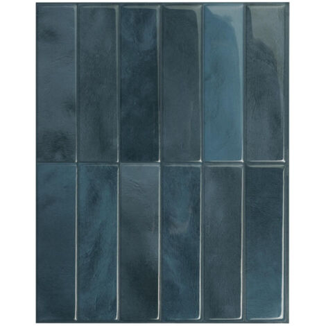 Lot de 10 crédences adhésives pour cuisine, salle de bain, carrelage mural, bleu