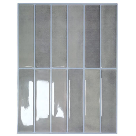 Lot de 10 crédences adhésives pour cuisine, salle de bain, carrelage mural, gris clair