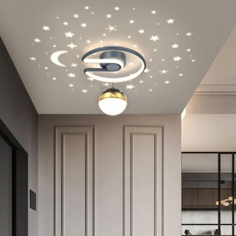 Plafonnier LED moderne, éclairage d'intérieur à 3 couleurs de lumière pour chambre, salon, salle à manger, couloir et balcon,Gris