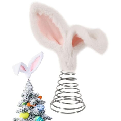 Ornements De Cime D’arbre De Pâques - Ornements De Cime Pour Pâques - Ornements Oreilles De Lapin Pour Le Sommet De L’arbre - Décoration De Pâques Pour La Famille, Parents (1/5)