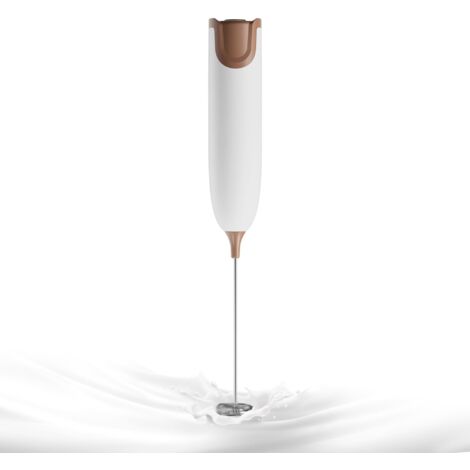 Mousseur à lait électrique portable, mini-mixeur, batteur électrique, mousseur à café, idéal pour préparer du café, du matcha et du chocolat chaud, alimenté par piles (piles non fournies), Noir