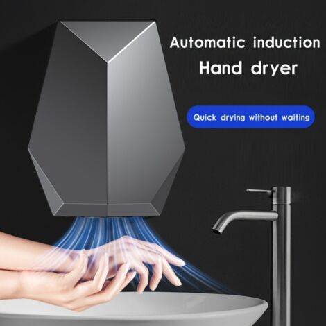 Sèche-mains À Capteur Intelligent Pour Salle De Bains, 1600W Haute Puissance, Montage Mural, Séchage Rapide, Pour Hôtels, Centres Commerciaux - Gris