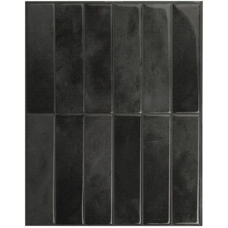 Lot de 10 crédences adhésives pour cuisine, salle de bain, carrelage mural, Noir