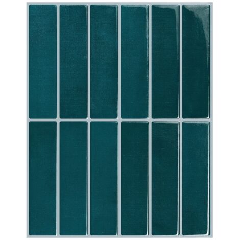Lot de 10 crédences adhésives pour cuisine, salle de bain, carrelage mural, Vert foncé