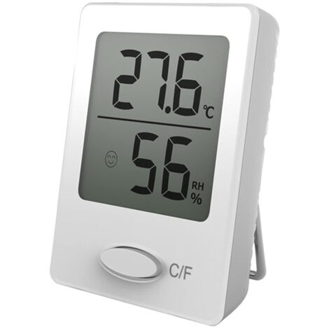 Thermomètre Hygromètre Intérieur Numérique - Moniteur de Température et Humidité LCD - Mise à Jour 10s - Fixation Magnétique, Murale ou sur Table - Idéal pour Salon, Chambre et Bureau - Blanc (1/5)