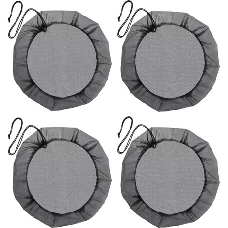 Lot de 4 Filet de protection pour tonneau de pluie avec cordon de serrage, protection contre les feuilles, les moustiques-Ø 95 cm pluie