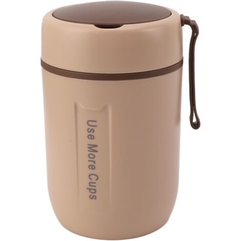 Boîte Déjeuner Isotherme 500ml en Acier Inoxydable - Thermos Alimentaire avec Cuillère Pliable - Garde au Chaud 8h et au Froid 12h - Étanche et Sans BPA - Idéal pour Soupe, Bureau et École - Kaki (1/5)